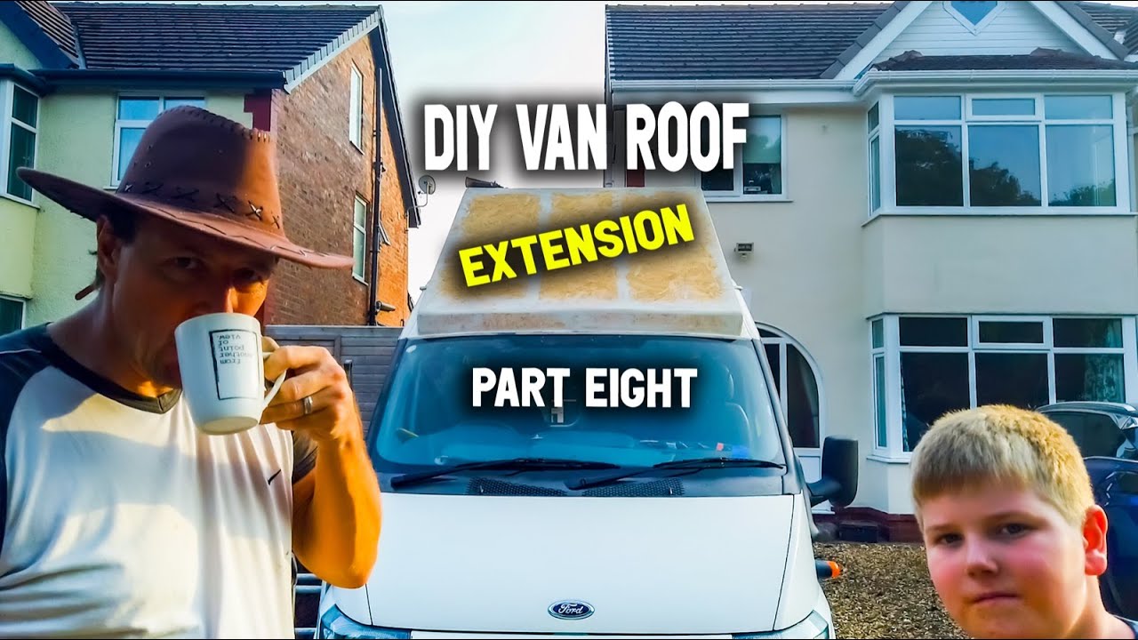 DIY Camper Conversion roof extension 8 diy hightop roof  fibreglass van roof | Van Build Ep.16!!!