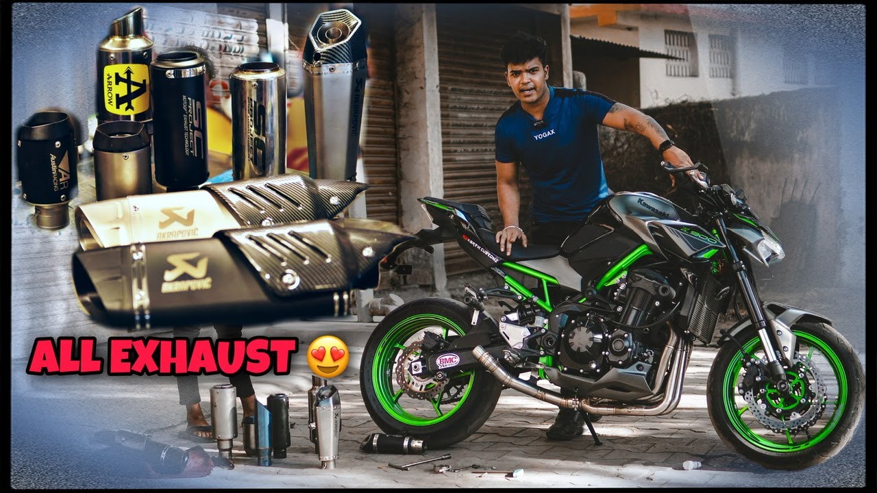 Kawasaki Z900 Par Saare Exhaust Laga diye 😱 Koun Sa hai Sabse Bassy  😱 LOUDEST ⚠️