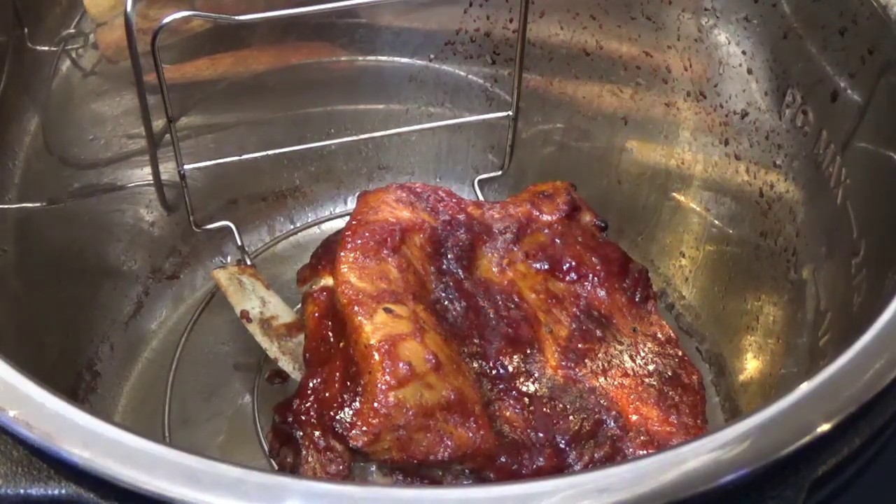 INSTANT POT DUO CRISP + AIR FRYER AND ST LOUIS RIBS FROZEN TO PLATE IN LESS  THENAN HOURE