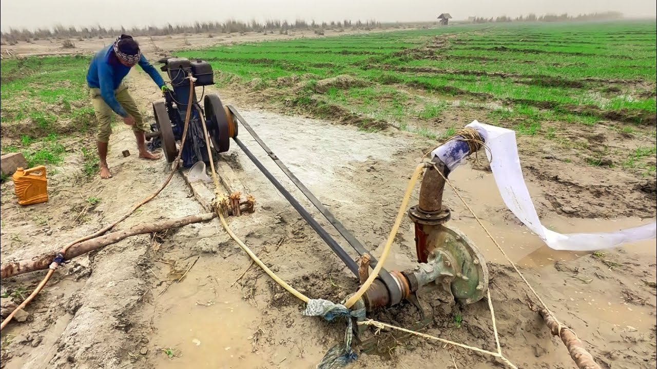 Farming Water irrigation System/Diesel Engine Water Pump Machine Setup l Kisan Ka Indian Water Pump