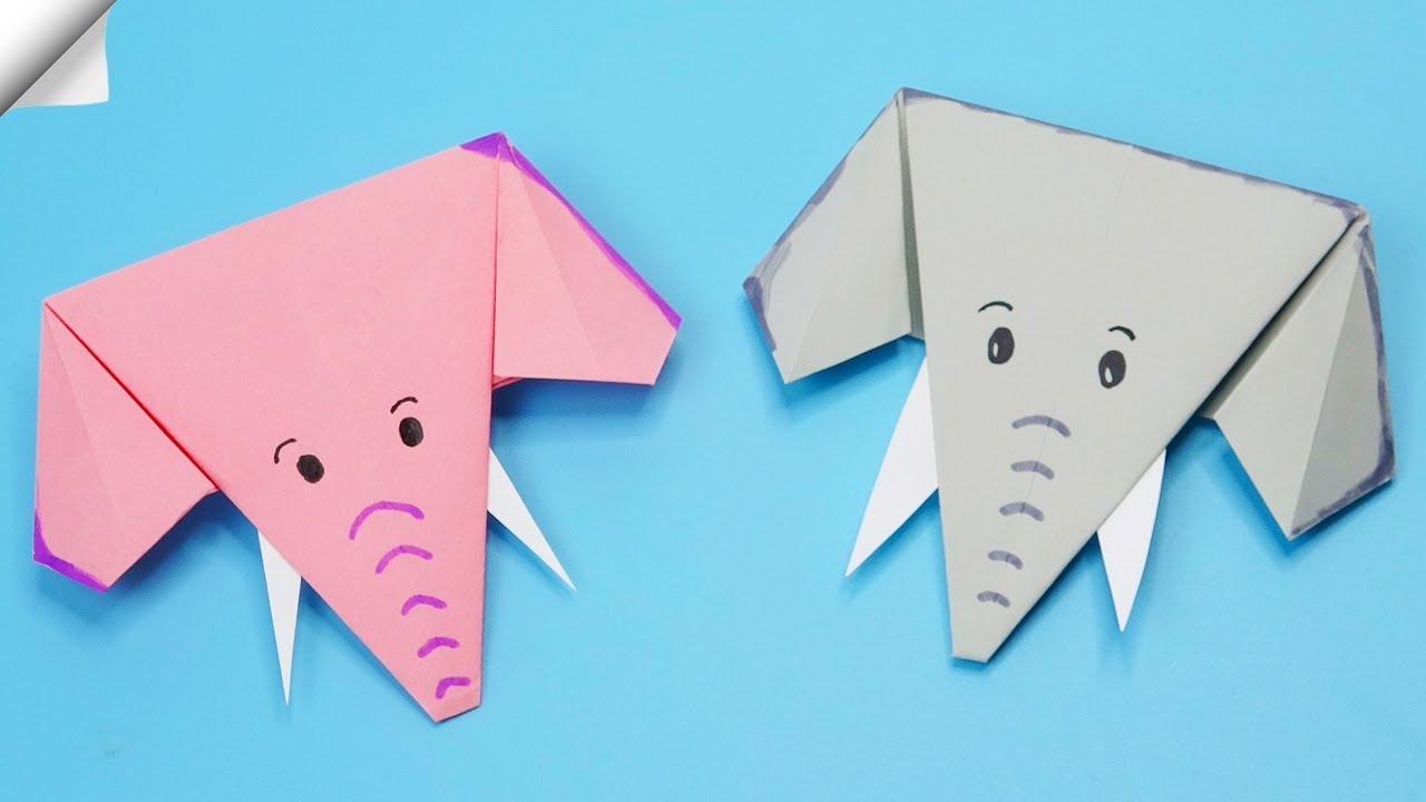 Easy way paper elephant | Origami Elephant face