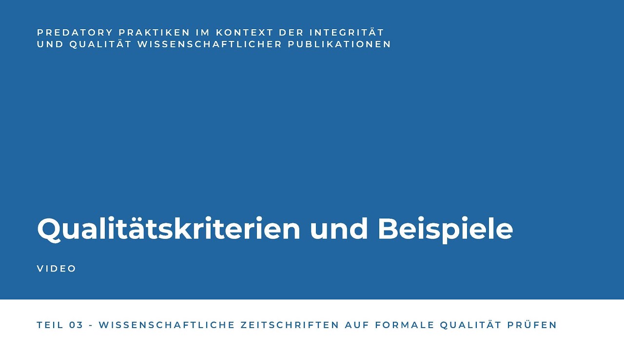3.1 Qualitätskriterien und Beispiele | iMooX.at
