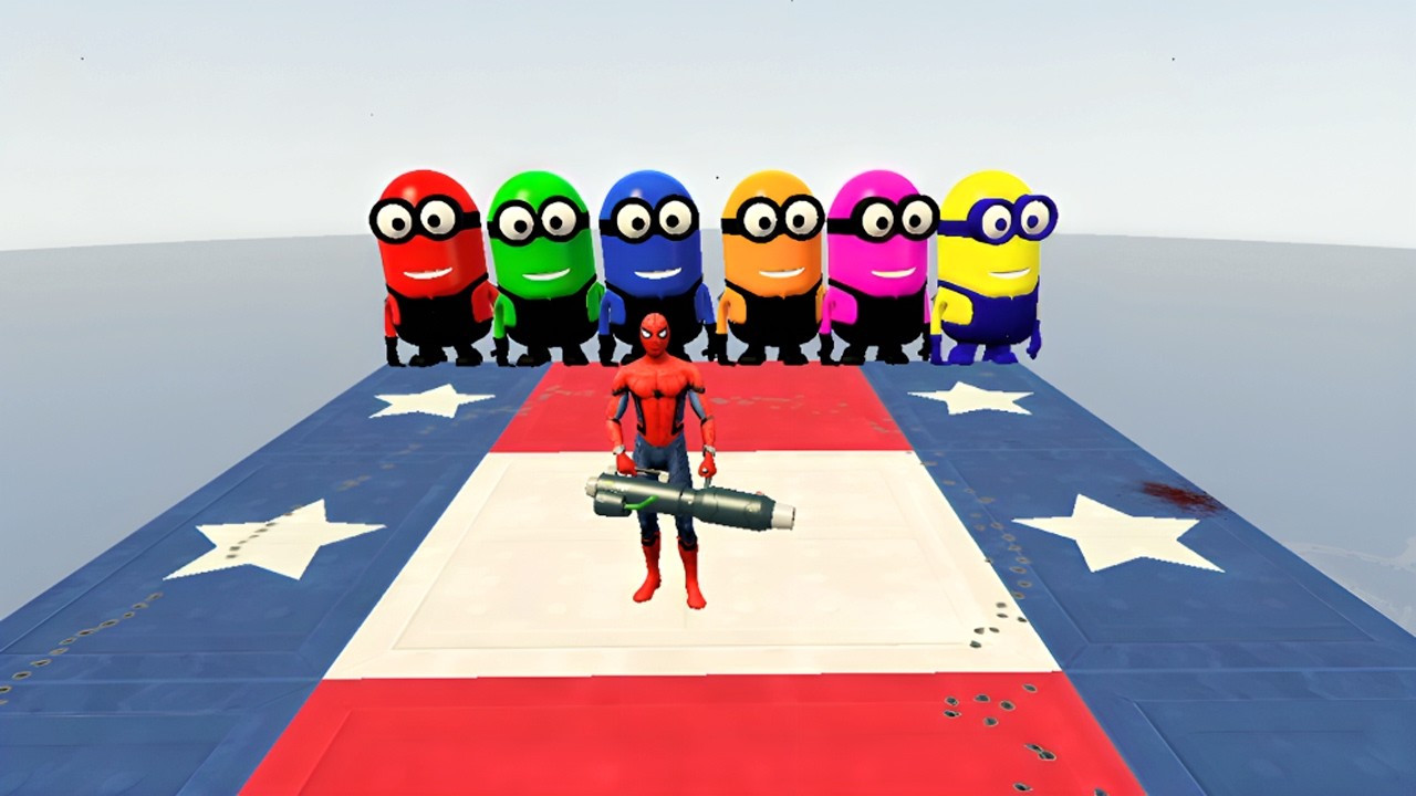 GTA 5 RED SPIDERMAN vs 1000+ MINIONS &ndash; EPIC RAGDOLL FIGHT! 😱💥