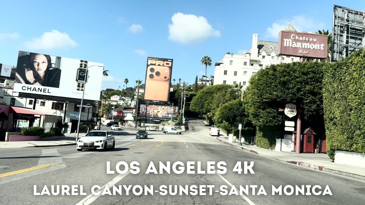Driving LOS ANGELES 4K – Exploring LAUREL CANYON, SUNSET & SANTA MONICA BLVD