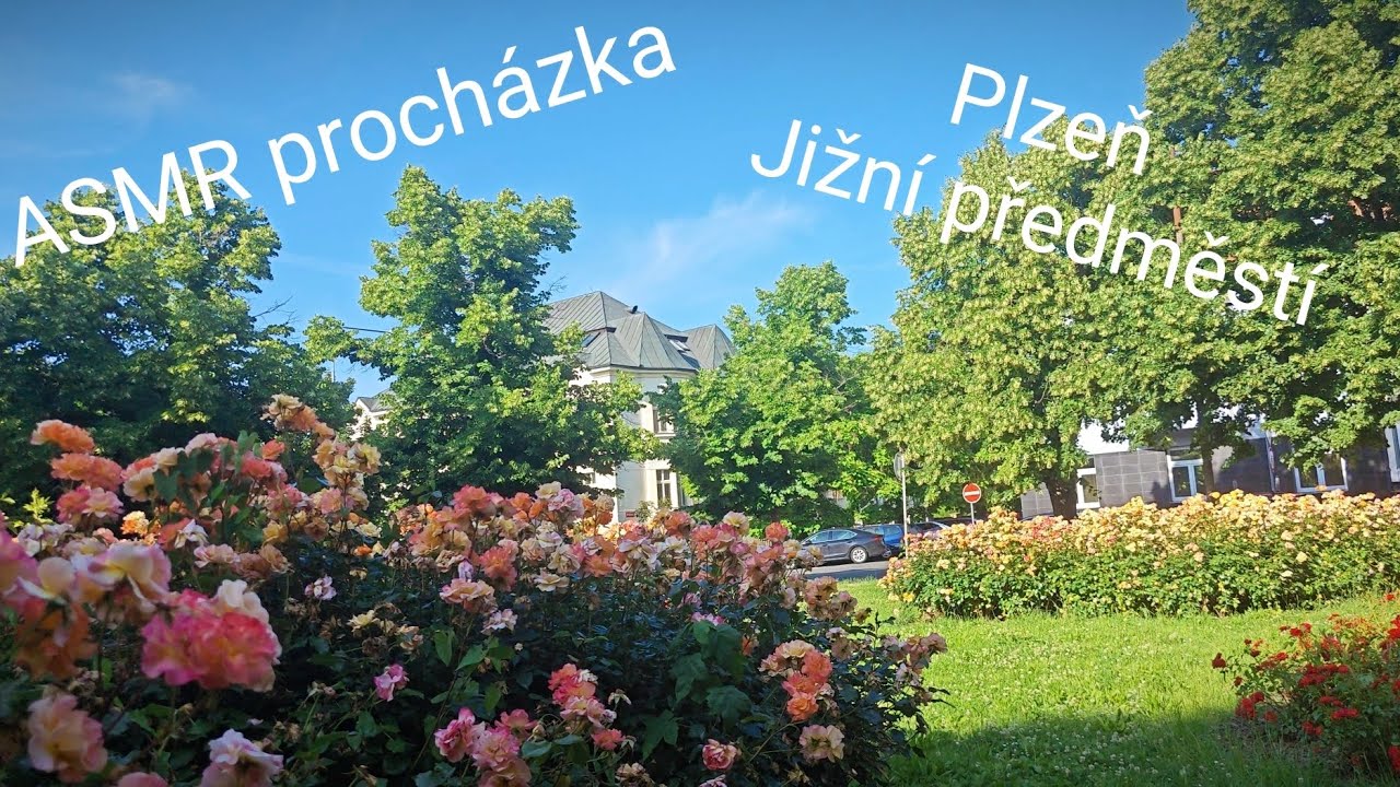 ASMR procházka • PLZEŇ - Jižní předměstí (vilová čtvrť) ☀️🏡🌹🌼🎙️🎧