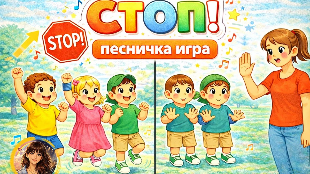 СТОП! Песничка игра | Детска песен за движение, самоконтрол и игри у дома и в детската градина