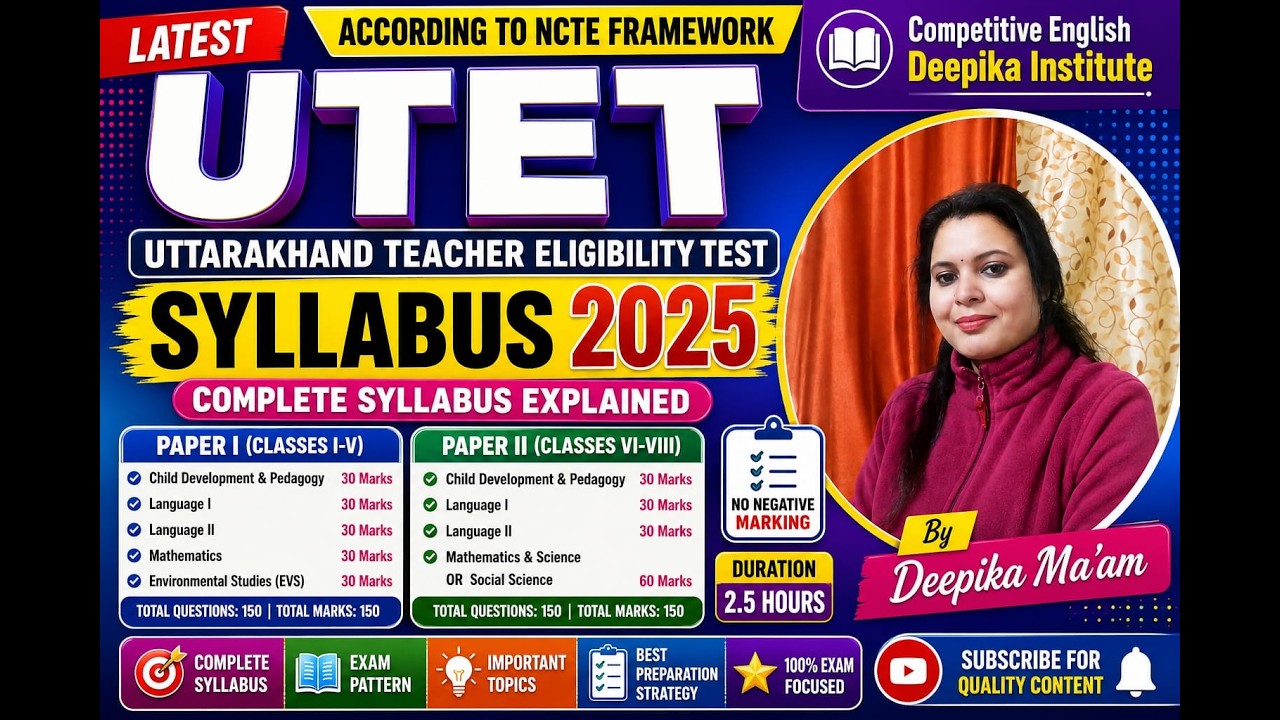 UTET 2025 New Syllabus | Complete Paper 1 & Paper 2 | Official UBSE Update | Best Strategy for UTET