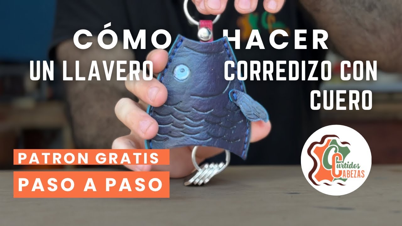 Cómo hacer un llavero corredizo de cuero paso a paso | Tutorial artesanal con patrón gratis