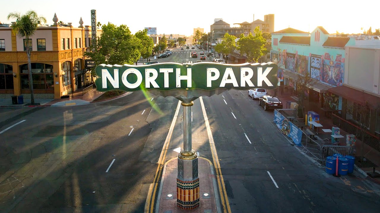 2021 North Park San Diego Sunset 4k Drone Stock Footage by Matt Miller