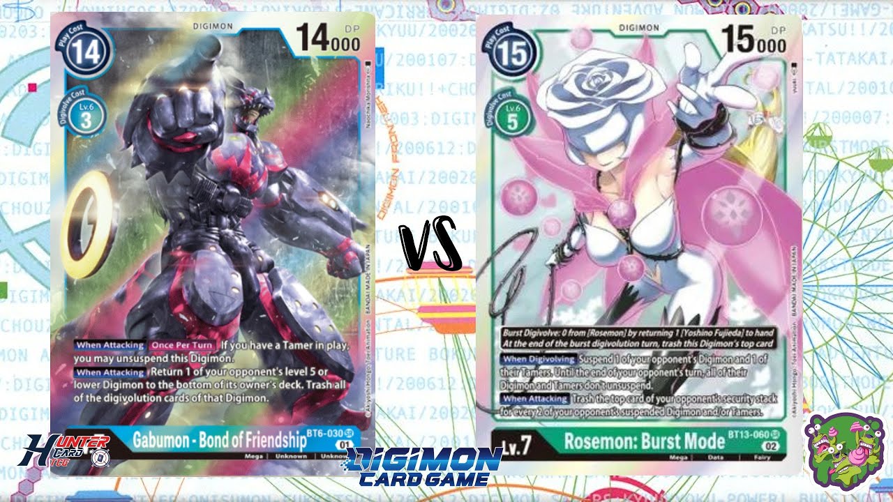 DIGIMON TCG: Gabumon BoF (Blue) vs Rosemon (Green)
