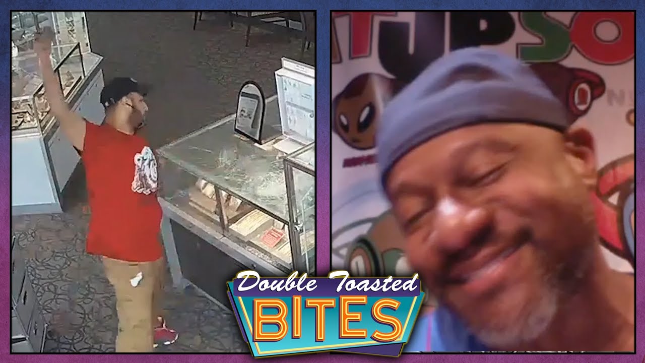 GUY WITH BRICK TRIES TO ROB JEWELRY STORE | Double Toasted Bites