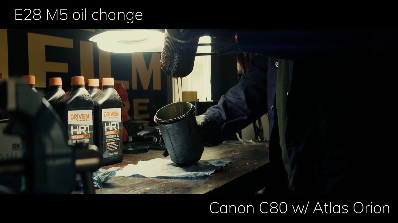 E28 M5 Oil Change | shot on Canon C80 w/ Atlas Orion anamorphic