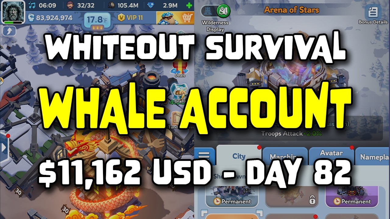 WOS Whale Account - $11,162 USD - Day 82