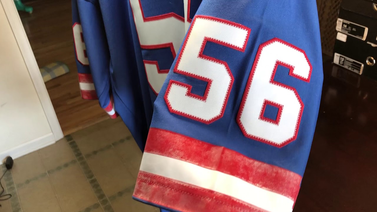 Mitchell Ness 1986 Lawrence Taylor #56 New York Giants NFL Royal Replica Jersey