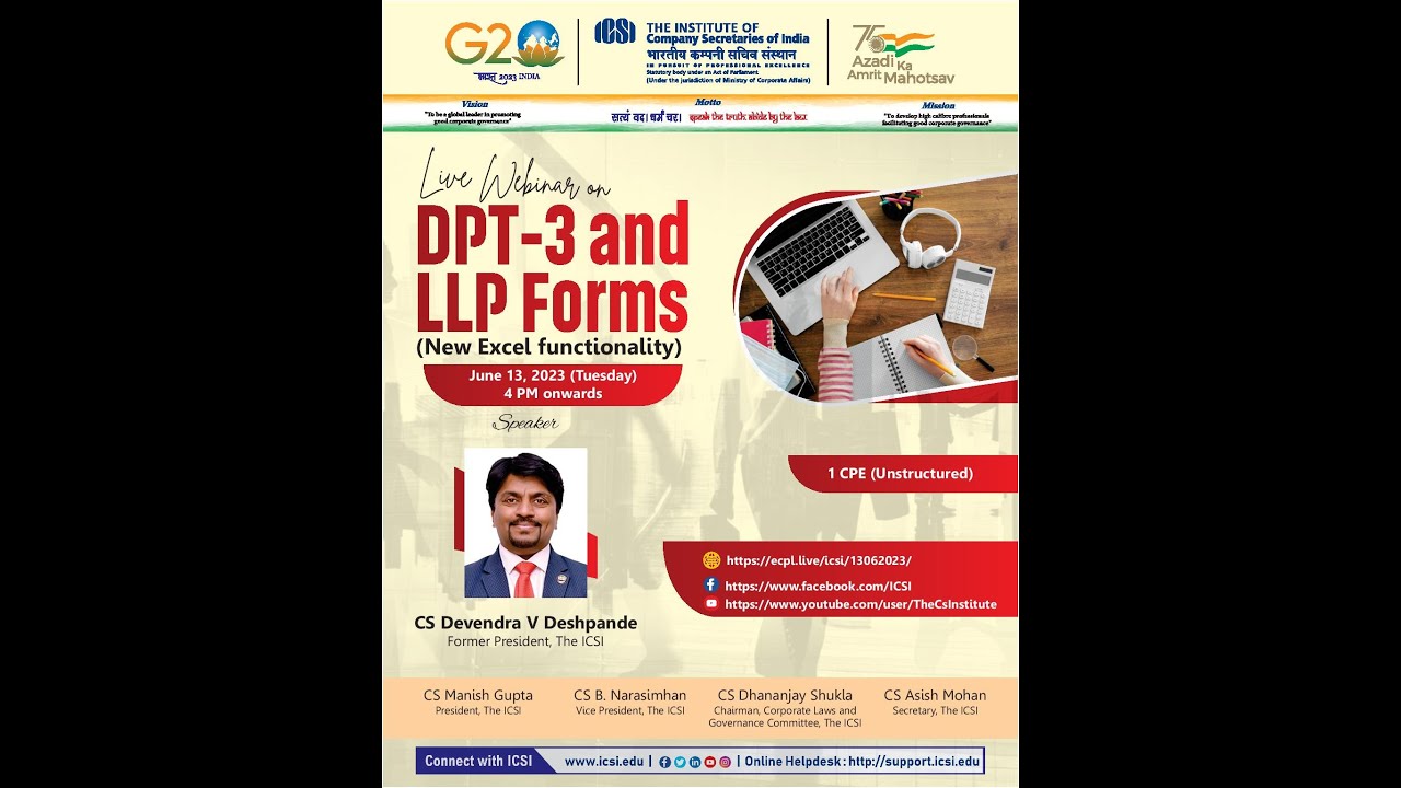 Live Webinar on DPT-3 and LLP Forms