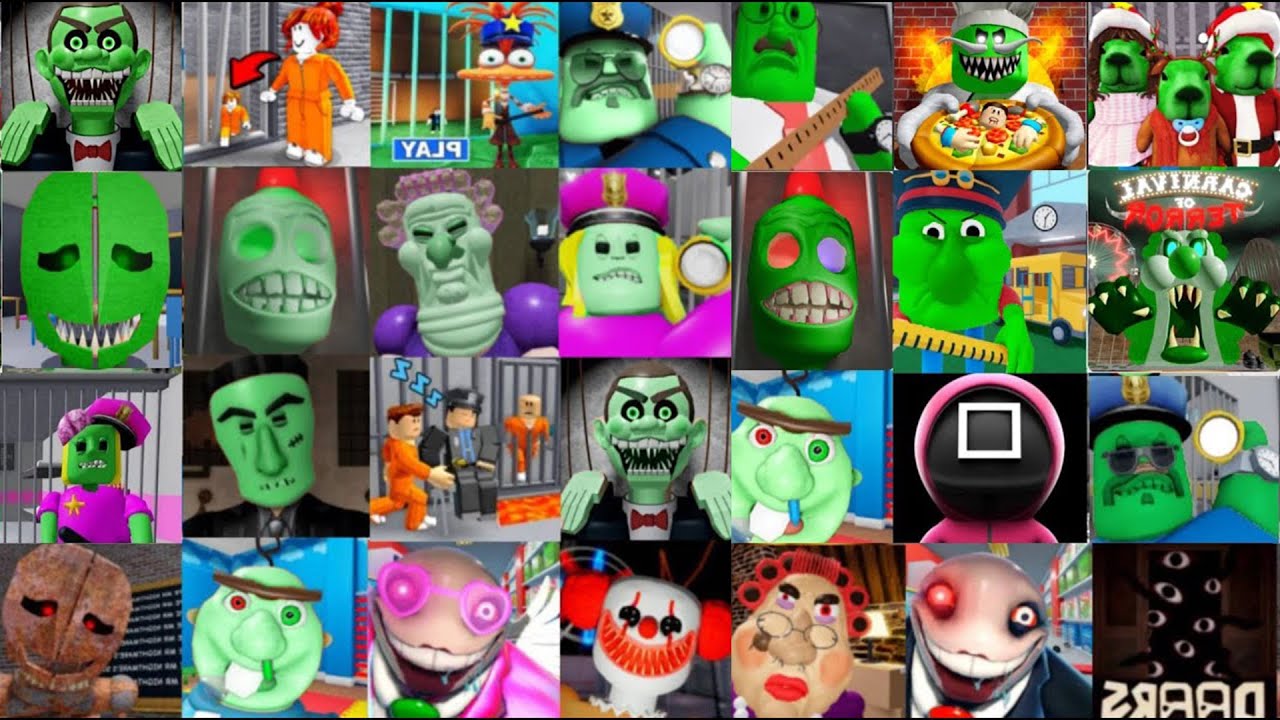 SPEED Run in ALL SCARY OBBY Zombie from Barry Prison, Grumpy Gran, Siren Cop, Carnival, Mr Funny
