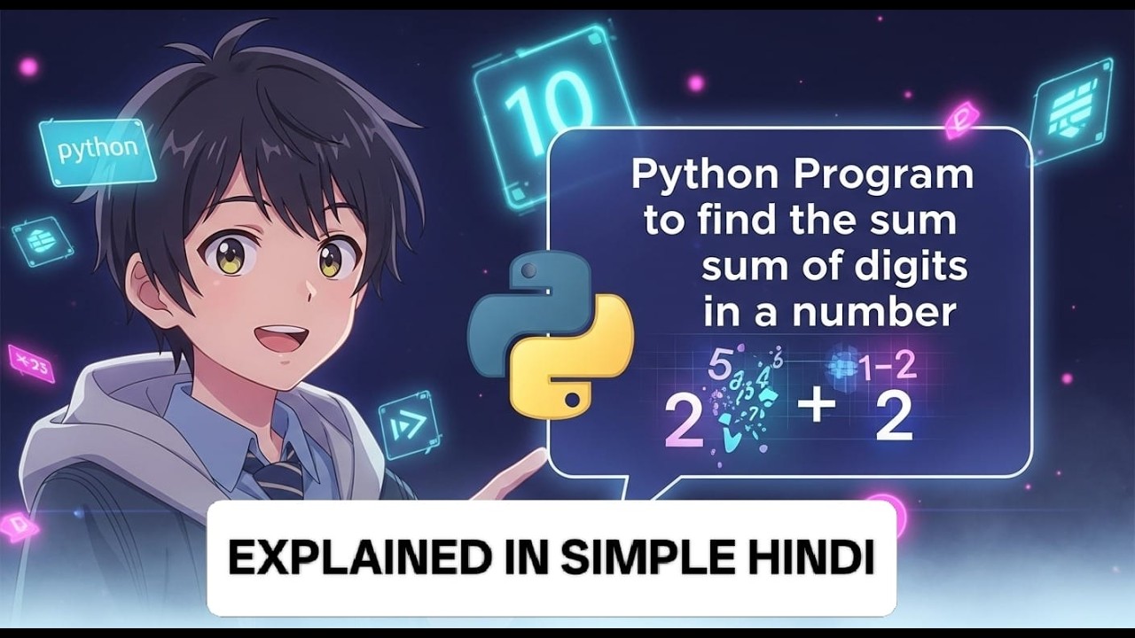 Python Program to find the sum of digits in a number.