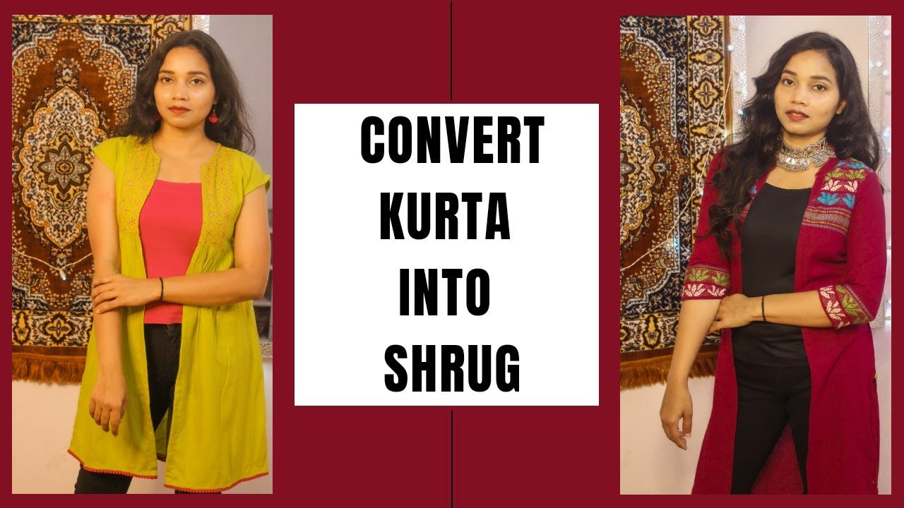 How to convert KURTA into SHRUG | 4 SIMPLE STEPS | DIY | Reuse old kurta |  Archana Ranjan