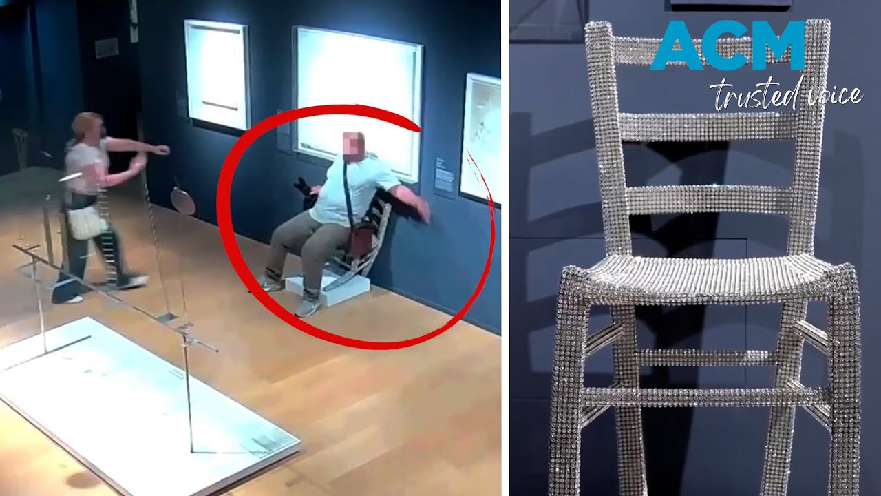 CCTV captures moment man breaks Swarovski crystal chair by sitting on it