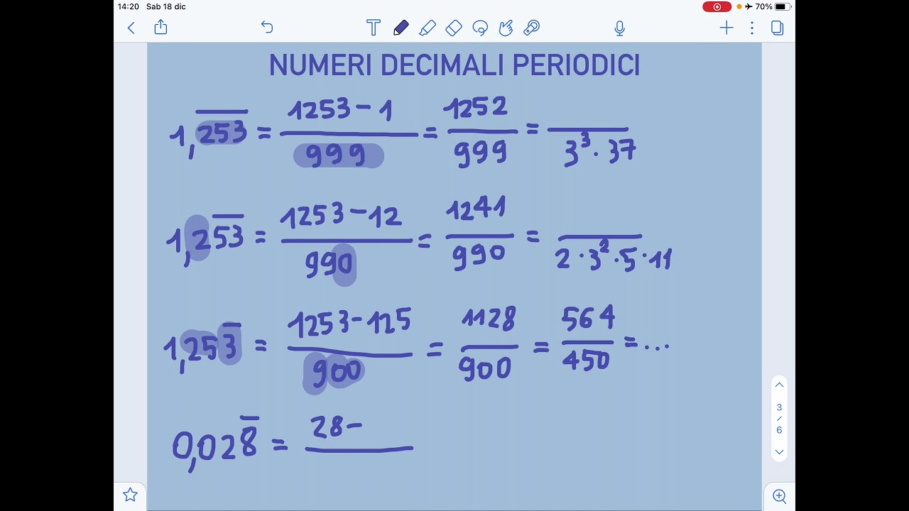 Da numero decimale periodico a frazioni