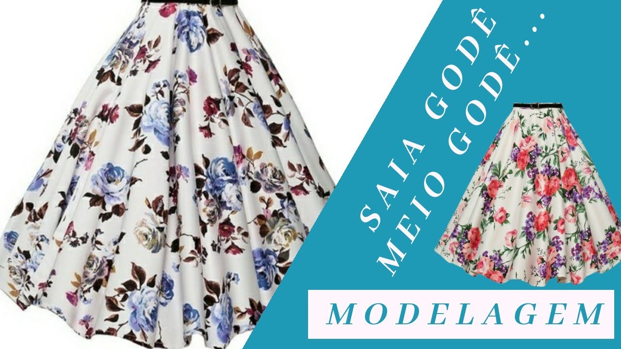 Como Fazer Modelagem de Saia Godê e  Meio Godê ? com técnica diferente!