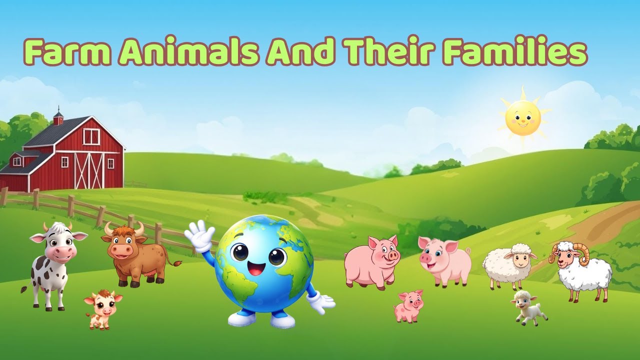 Farm Animals and Their Families | Learn Animal Names for Kids.
