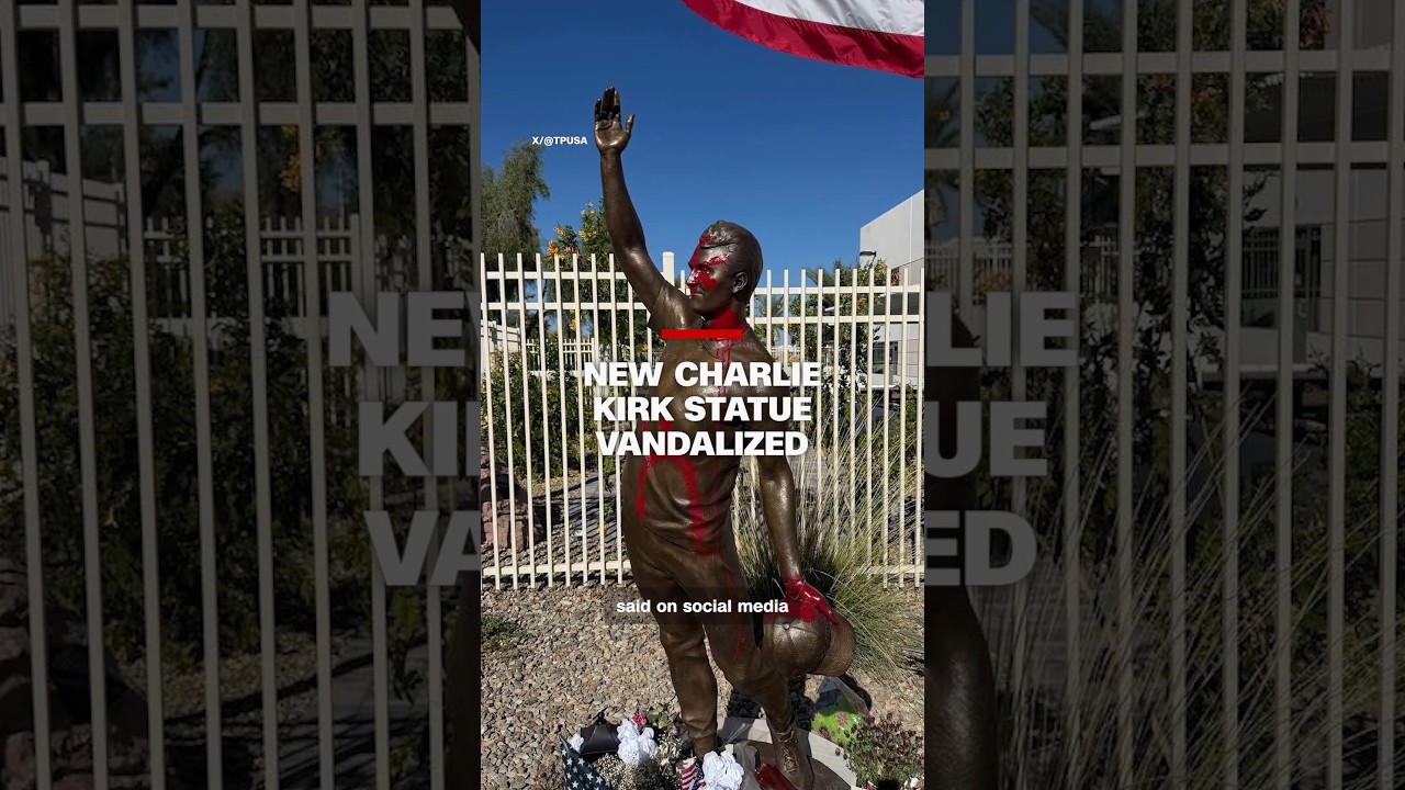 New Charlie Kirk statue vandalized