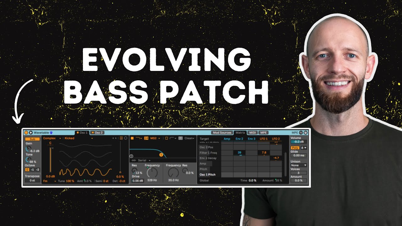 Hypnotic Techno Bass Patch w. Ableton Wavetable