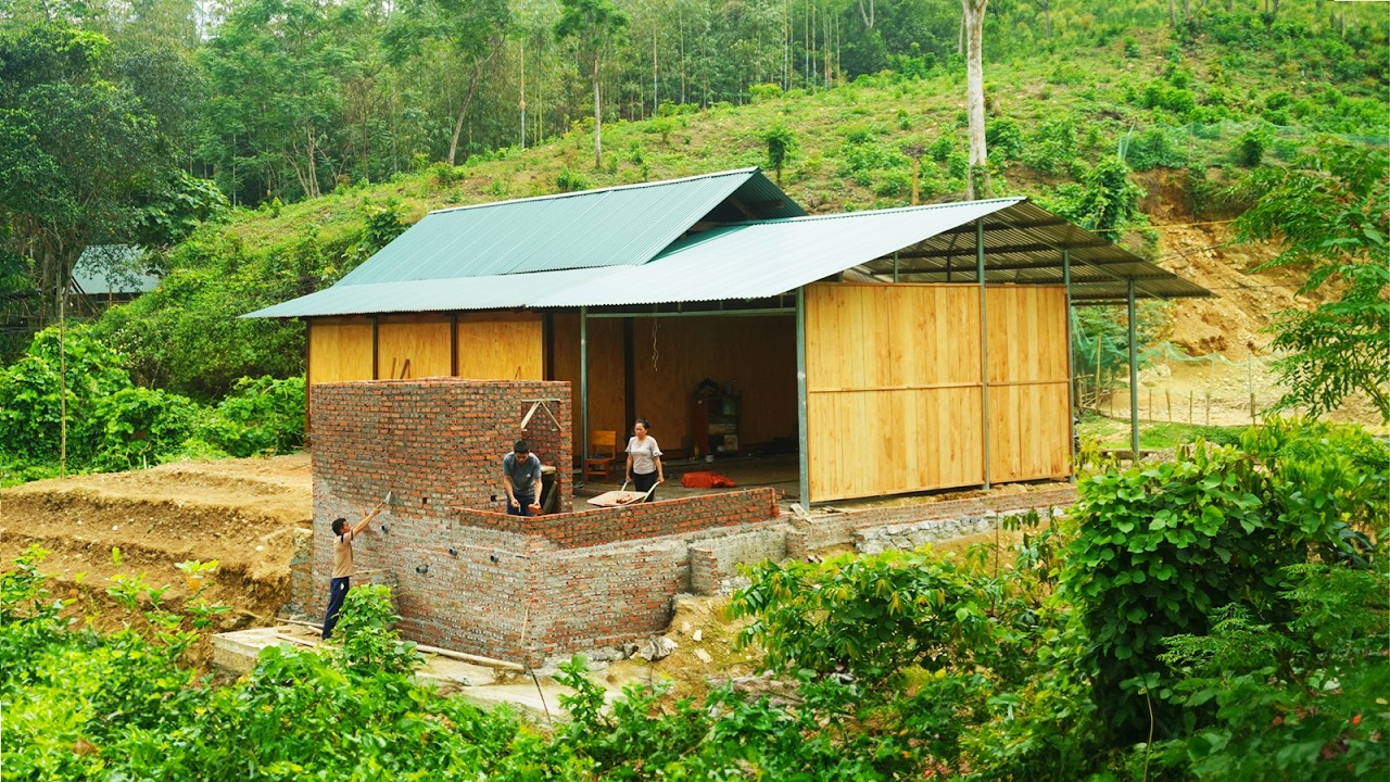 TIMELAPSE: 60 days to build a new wooden house, build a new kitchen, the life of DK farm