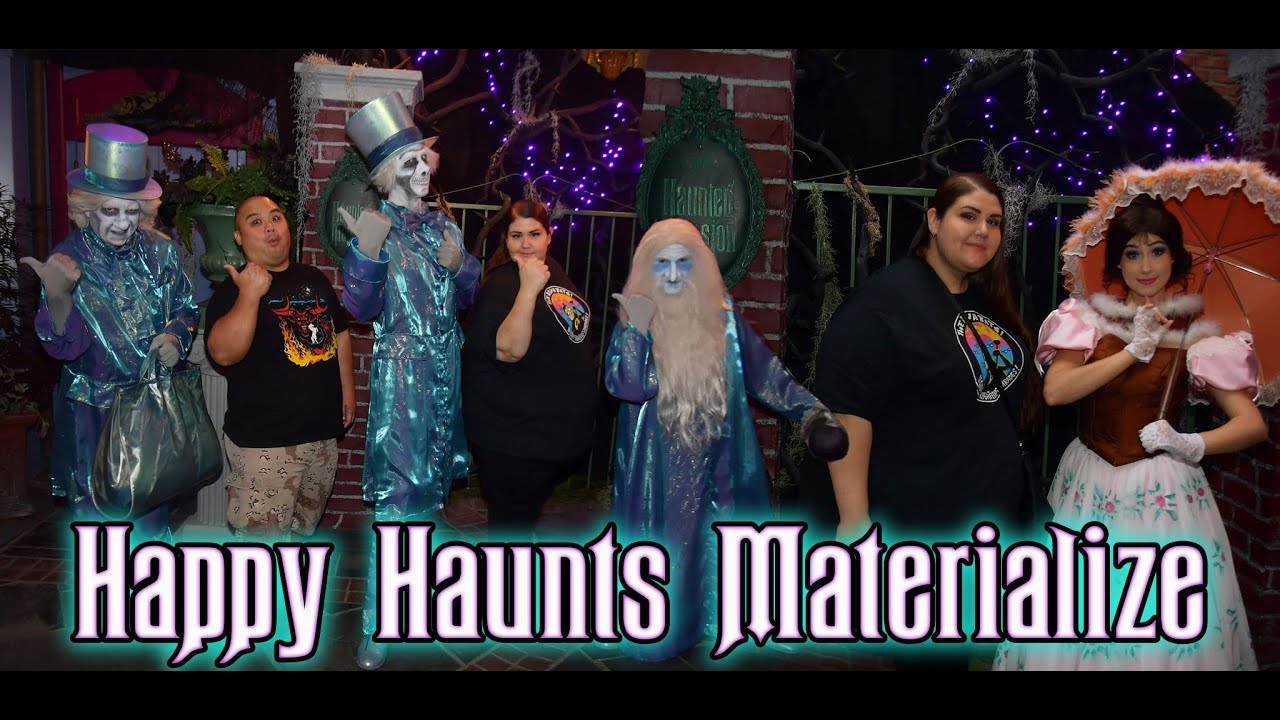 Ghosts Materialize Outside the Haunted Mansion