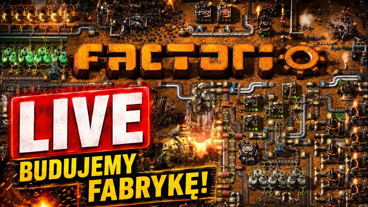 🔴 LIVE | FACTORIO &ndash; BUDUJEMY OGROMNĄ FABRYKĘ! ⚙️🔥 | Automatyzacja i Chaos