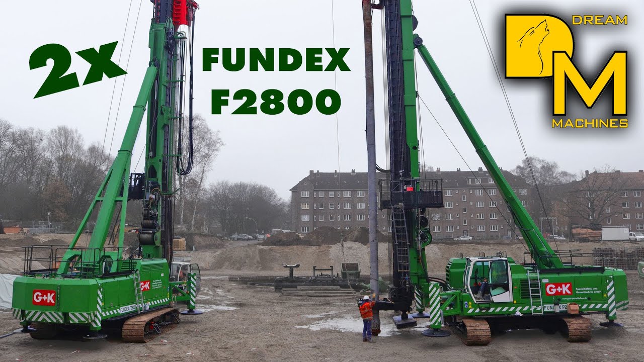 2x IHC FUNDEX F2800 BOHRGERÄT G+K SPEZIALTIEFBAU BAUSTELLE DREAM MACHINES