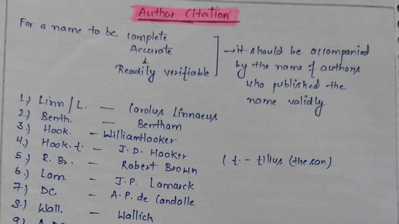 Author citation in  ☘️ taxonomy|| multiple author citation #neet#biology#science#botany#net#ssc
