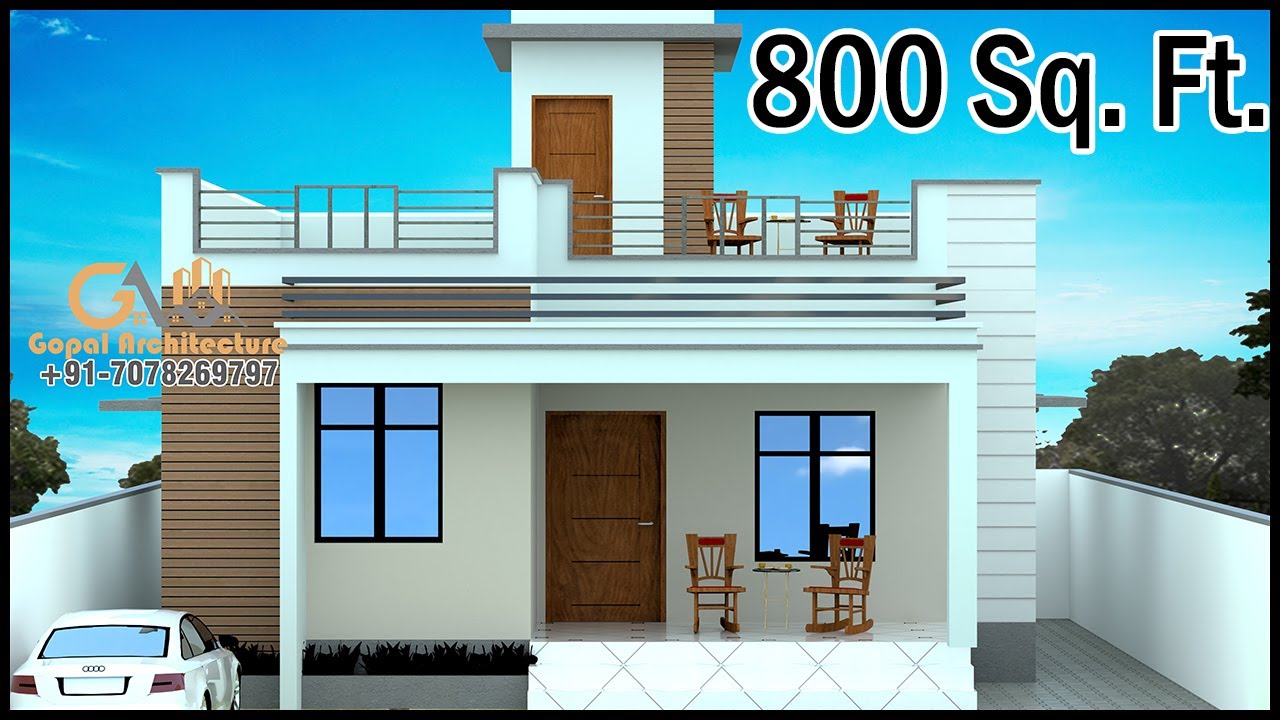 800 Sq Ft 3D House Design With Layout Plan | 3 Room 3d House Design With Map | Gopal Architecture