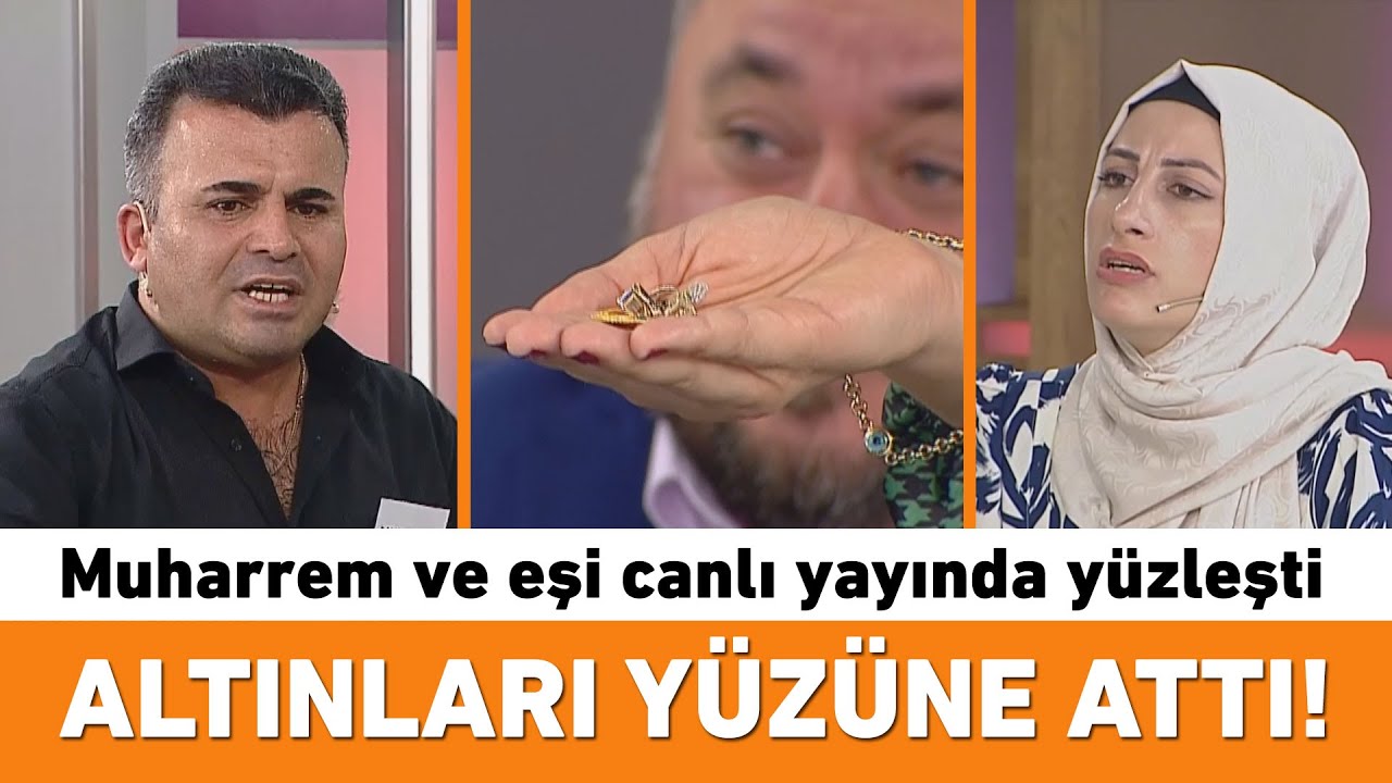 Muharrem ve Neşegül canlı yayında yüzleşti! Altınları yüzüne fırlattı!