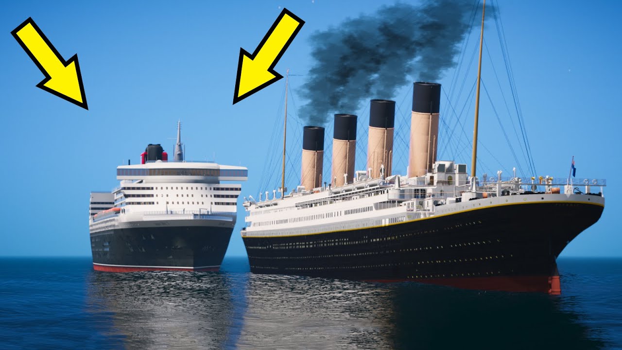 Titanic Crashing Into Queen Mary 2 | GTA 5