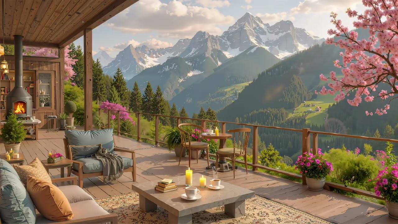 Tranquil Cabin Ambience in the Forest With Cozy Jazz | Calm Jazz Music Background for Relaxing Day