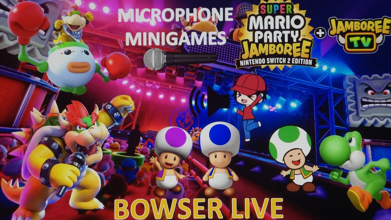 SMPJ + Jamboree TV - Yoshi with the Toads in Bowser Live (Microphone Minigames with my Voice🎤🗣)