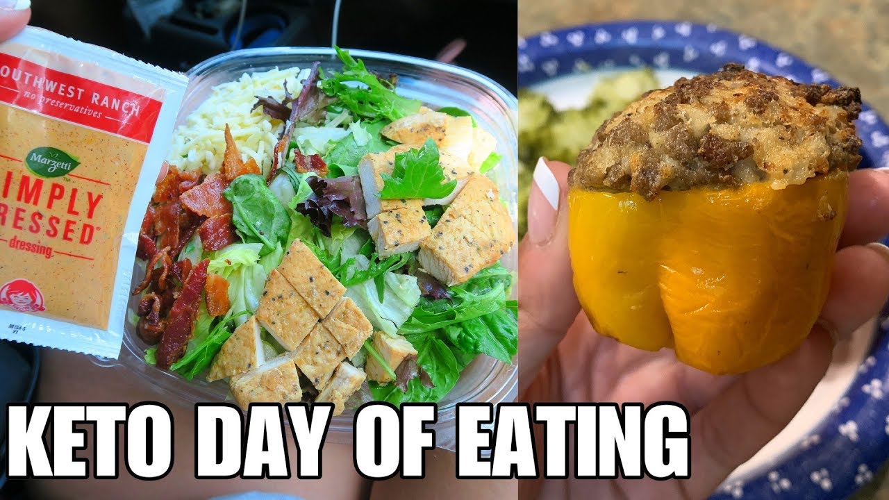 Keto Full Day of Eating | Air Fried Stuffed Mini Bell Peppers & Wendy's Fast Food Keto Option!
