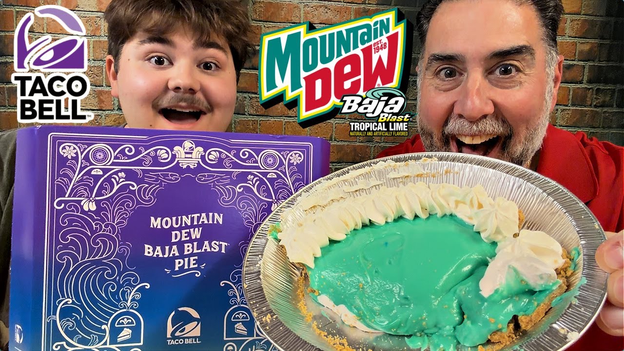 🌴 Обзор нового пирога Mountain Dew Baja Blast от Taco Bell! 🥧💚