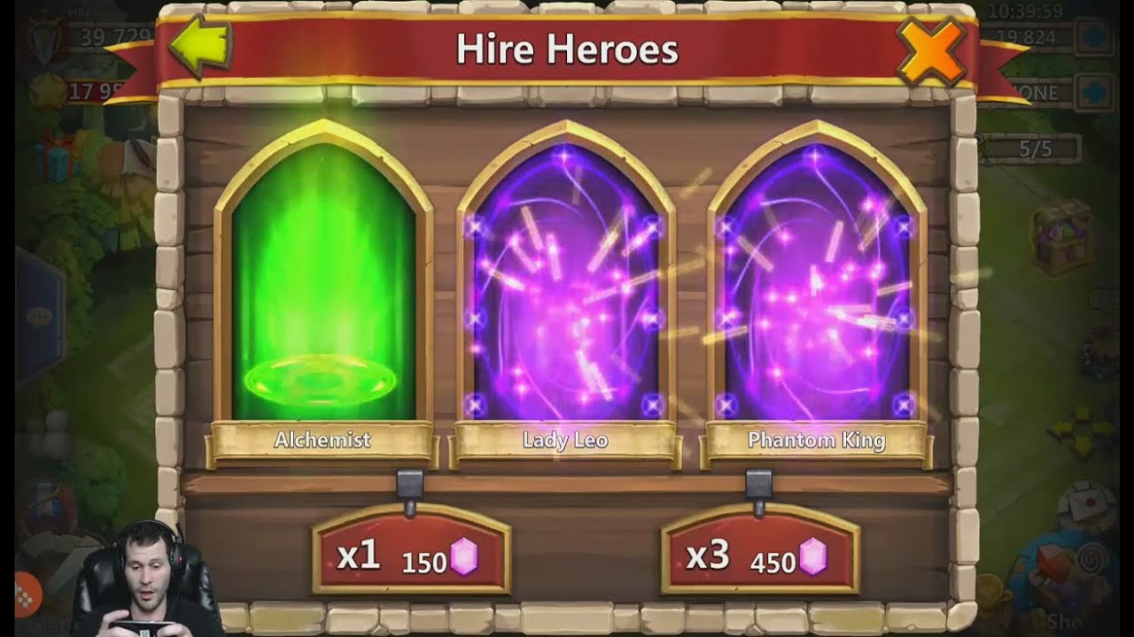 Rolling 76000 Gems 2x Legends IN THREE Different 450 ROLLS Castle Clash
