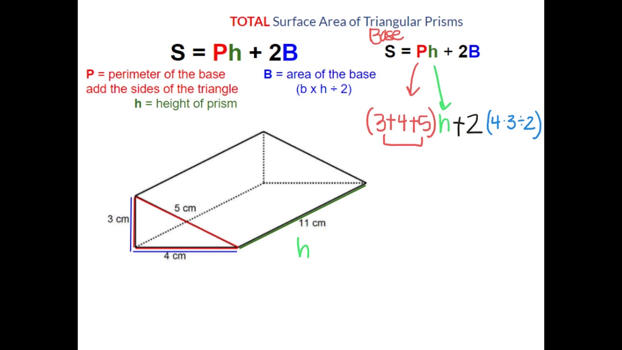 Total Surface Area of Triangular Prisms