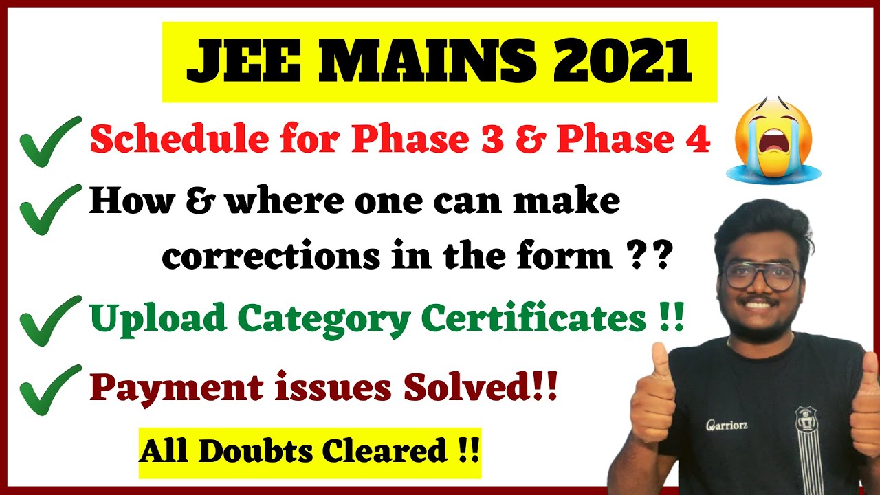 JEE Mains 2021 | April & May Sessions New Dates | Payment Issues Solved #jeemains2021 #jee