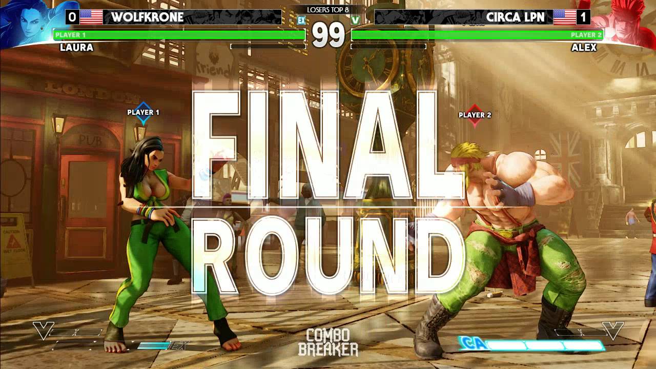 Street Fighter 5 Tournament - Combo Breaker 2016 Top 8 - Wolfkrone (Laura) vs LPN (Alex)