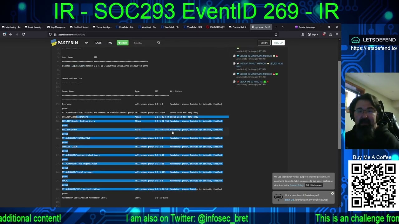 IR - SOC293 - обнаружена утечка через Pastebin