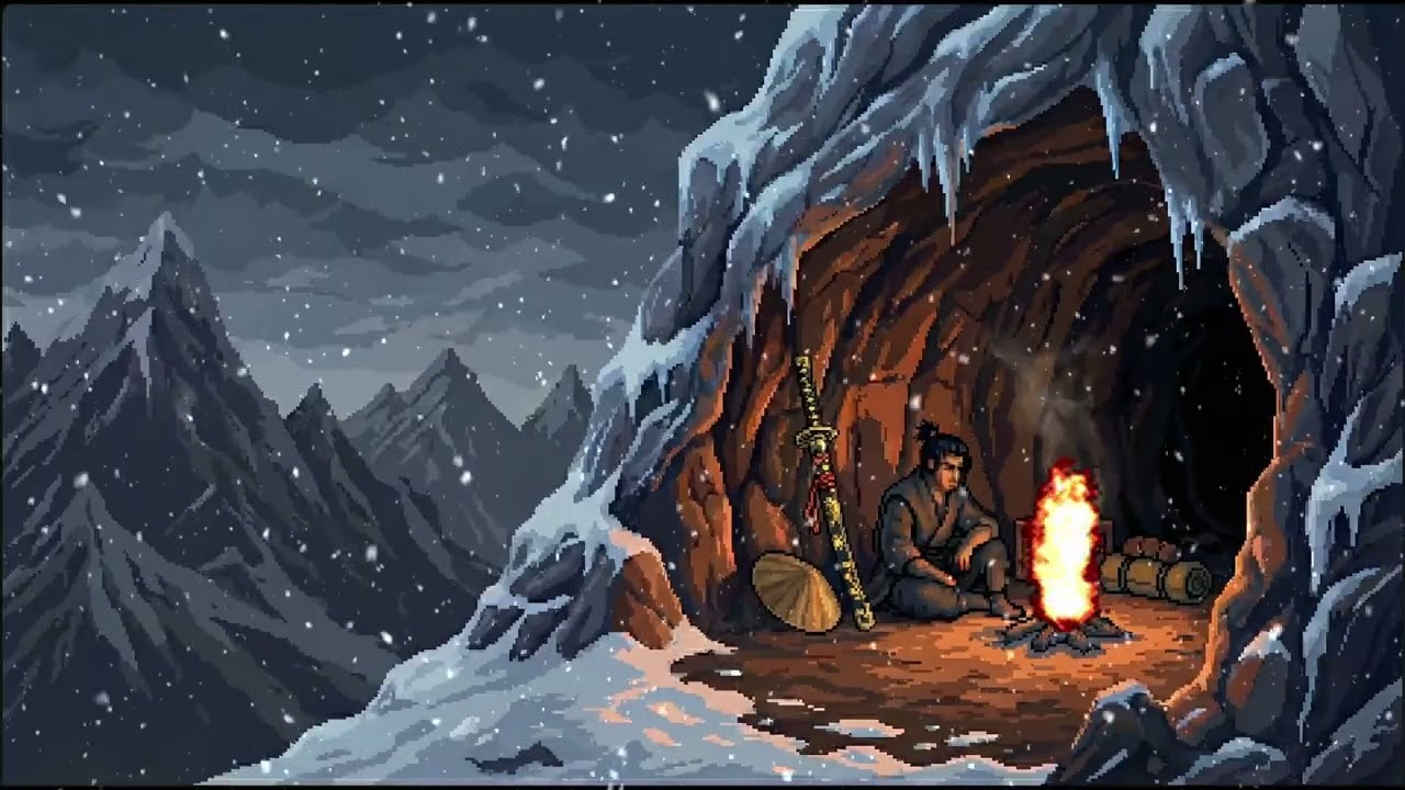 Safe from the Blizzard: 8 Hours Cozy Cave & Campfire ASMR for Sleep