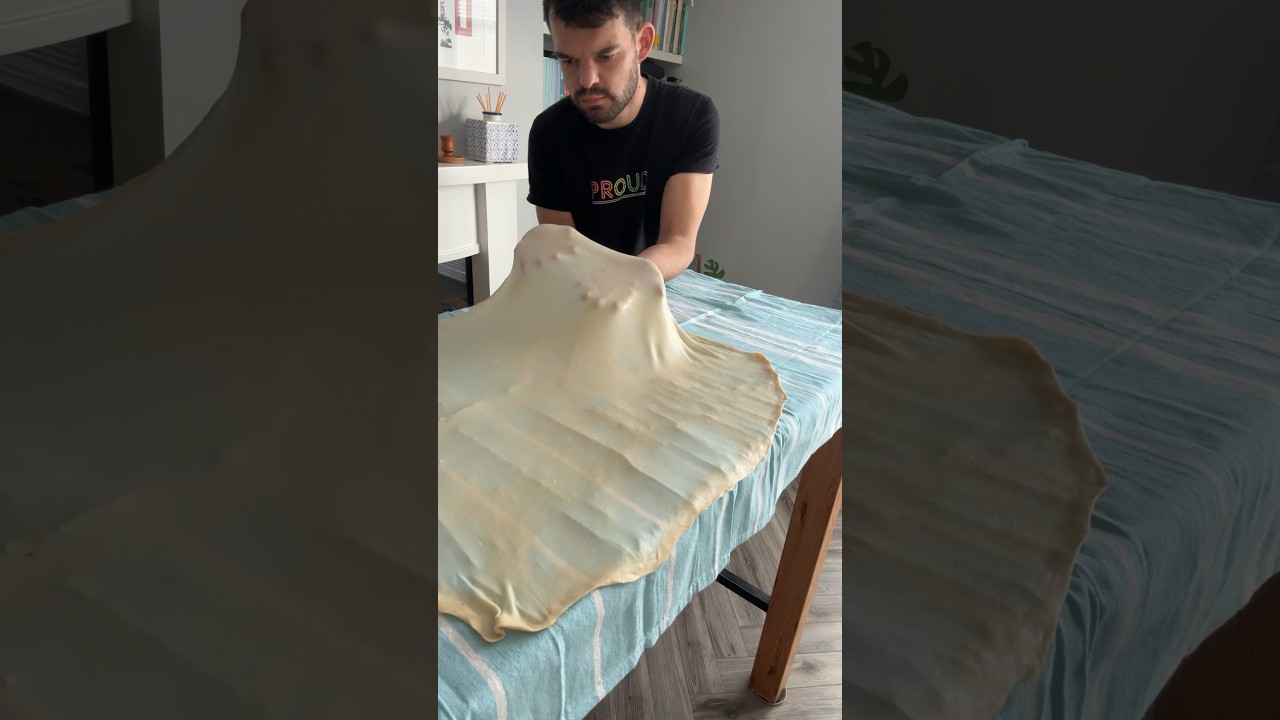 Making apple strudel from scratch - stretchy dough recipe