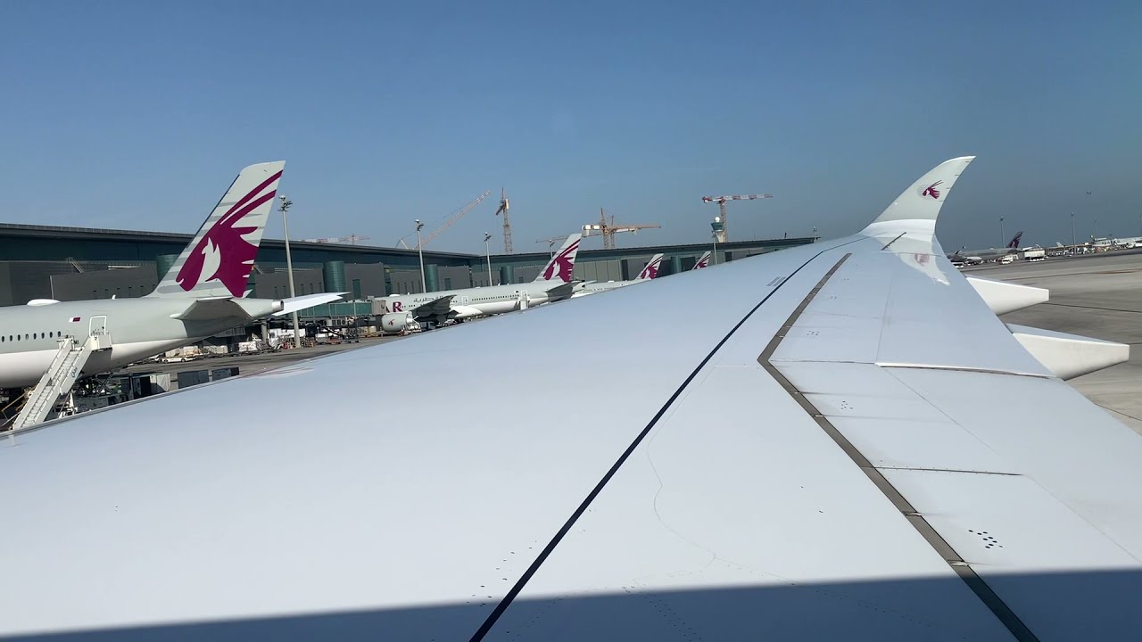 Qatar Airways Airbus A350-1000 Sunny Takeoff From Doha