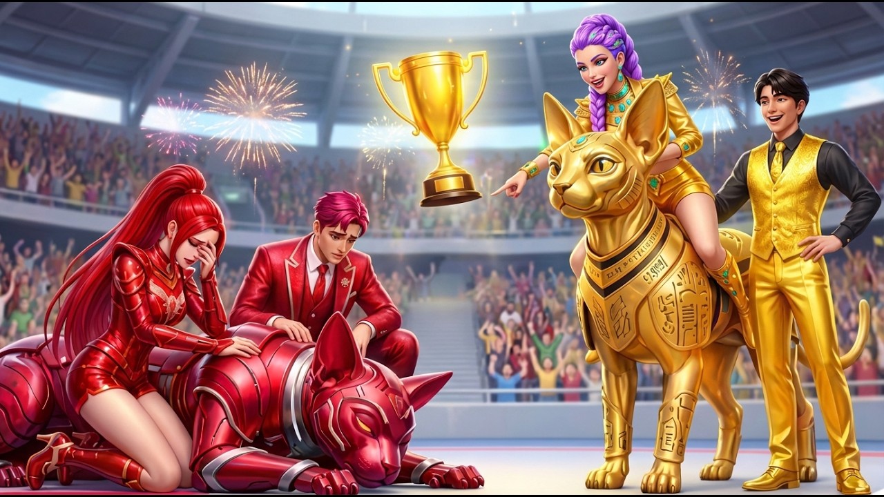 Revenge Golden FamilyVSRuby Family RUMI Gets Magic Sphynx Cat Racing Championship KPOP Demon Hunters