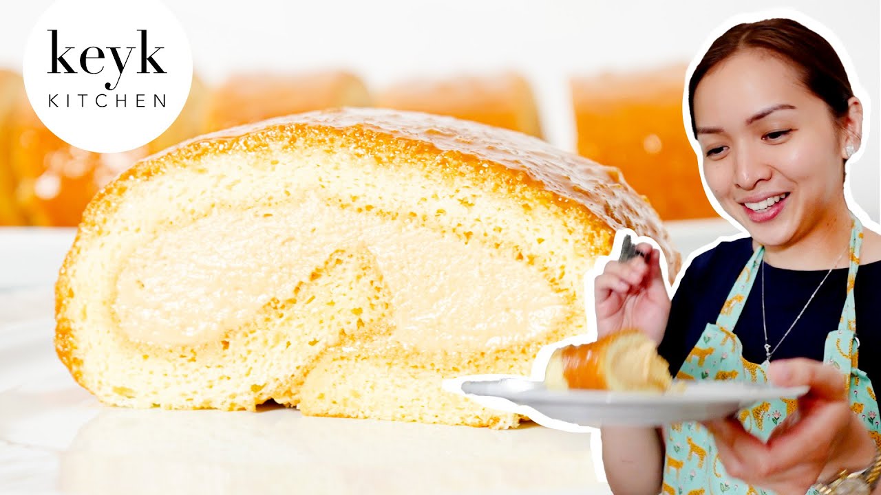 Ultra Yummy Salted Caramel Swiss Roll Cake Recipe | Keyk Kitchen